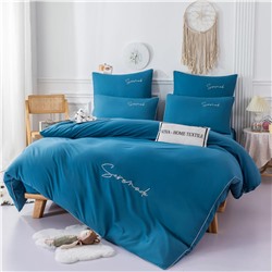 Комплект постельного белья Однотонный Сатин Вышивка на резинке CHR039