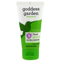 Goddess Garden, Organics, Facial, Natural Sunscreen, SPF 30, 1 oz (28 g)