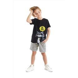 Denokids, Rakun Erkek Çocuk T-shirt Şort Takım