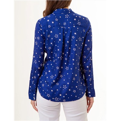 LONG SLEEVE PRINTED WOVEN SHIRT