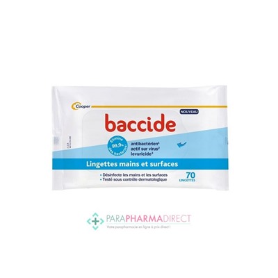 Baccide Lingettes Mains et Surfaces x70