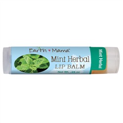Earth Mama Angel Baby, Травяной бальзам для губ с мятой, 0,15 унции (4 мл)