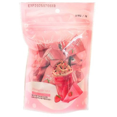 [MED B] Маска для лица глубоко очищающая КЛУБНИКА Strawberry Milk Wash Off Pack, 3 гр * 10 шт
