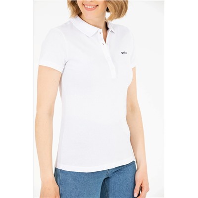 Kadın Beyaz Basic Polo Yaka Tişört