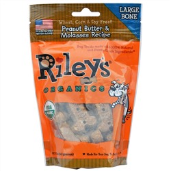 Riley’s Organics, Угощение для собак, Большая кость, Арахисовое масло & меласса, 5 унций (142 г)