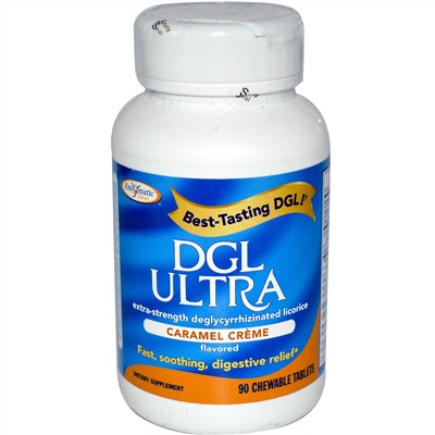 Enzymatic Therapy, Dgl Ultra, с карамельно-сливочным вкусом, 90 жевательных таблеток