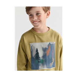 Baumwoll-Sweatshirt mit Aufnäher