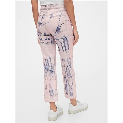 High Rise Tie-Dye Cheeky Straight Jeans