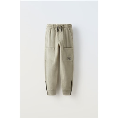PLUSH TROUSERS WITH ZIPS