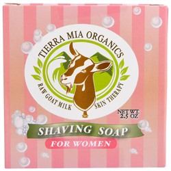 Tierra Mia Organics, Средства для ухода за кожей на основе сырого козьего молока, мыло для бритья для женщин, 2,5 унции