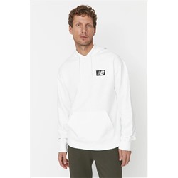 New Balance Erkek Beyaz Spor Sweatshirt MTH035-WT