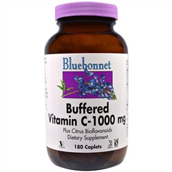 Bluebonnet Nutrition, Буферизированный витамин C, 1000 мг, 180 капсулообразных таблеток