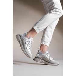 Marjin Unisex Sneaker Şeffaf Taban Bağcıklı Spor Ayakkabı Gunes beyaz 3210432282
