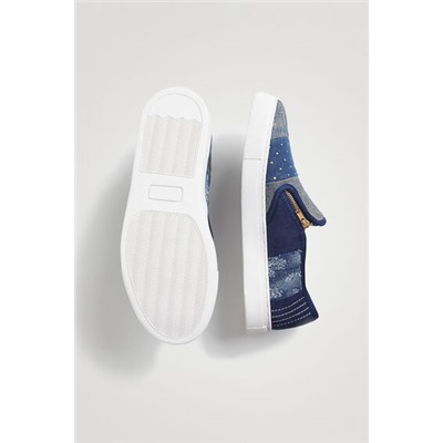 Zapatillas slip on denim cremallera