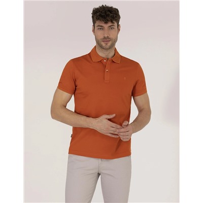 Kahverengi Regular Fit Polo Yaka Merserize Tişört