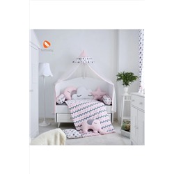 SOFT BABY TEKSTİL Stella Pink Beşik Uyku Seti