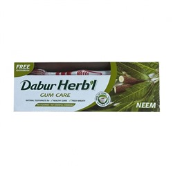DABUR Toothpaste Herb’l Neem Зубная паста Ним (в комплекте с зубной щеткой) 150г