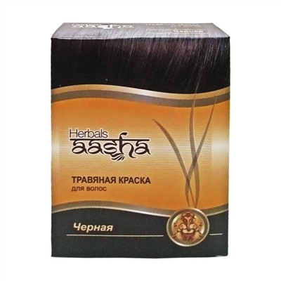 AASHA HERBALS Hair dye Black Краска для волос Черная 60г