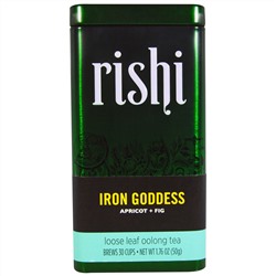 Rishi Tea, Железная богиня, рассыпной улун, абрикос + рис, 1,76 унции (50 г)