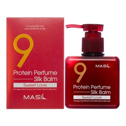 MASIL 9 PROTEIN PERFUME SILK BALM SWEET LOVE Несмываемый протеиновый бальзам для поврежденных волос с ароматом ириса 180мл