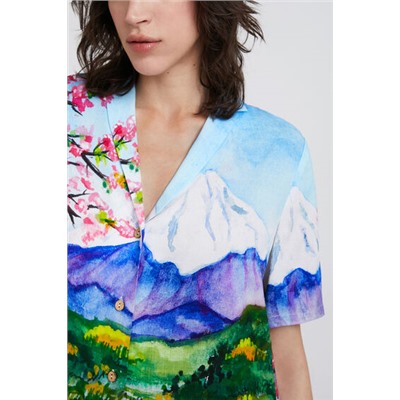 Camisa cropped Monte Fuji