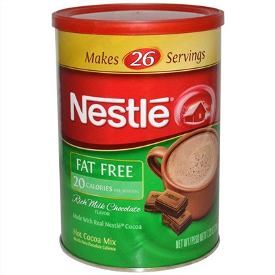 Nestle Hot Cocoa Mix, Насыщенное горячее какао со вкусом молочного шоколада, без содержания жиров, 7,33 унции (208 г)