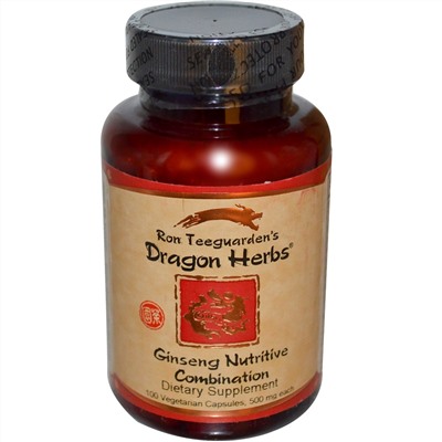Dragon Herbs, Женьшеневая питательная смесь, 500 мг, 100 капсул на растительной основе