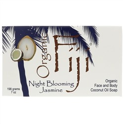 Organic Fiji, Органическое мыло для лица и тела с кокосовым маслом, ночной цветущий жасмин, 7 унций (198 г)