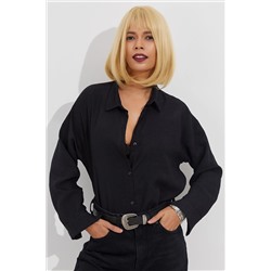 Cool & Sexy Kadın Siyah Basic Gömlek Q961