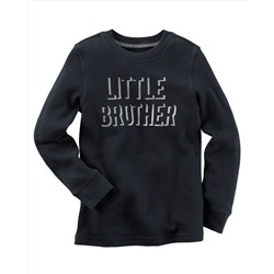 Long-Sleeve Foil Print Little Brother Graphic Tee