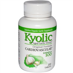 Wakunaga - Kyolic, Для поддержания сердечно-сосудистой системы, Formula 100, 200 таблеток