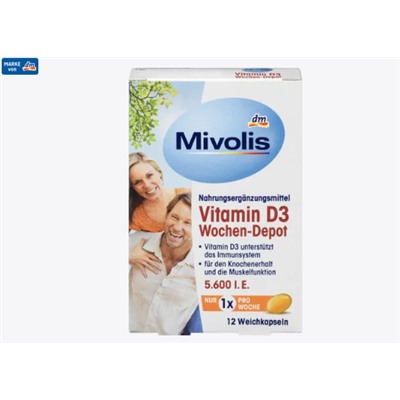 Vitamin D3 5600 I.E. Wochen-Depot Weichkapseln 12 St., 5 g