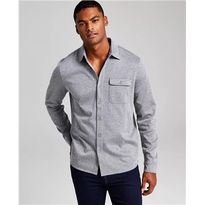 AND NOW THIS Men's Solid Long-Sleeve Resort Shirt