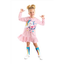Denokids Unicorn Magic Pembe Kız Çocuk Elbise CFF-22S1-037