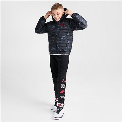 KIDS' JORDAN ALLOVER PRINT TONAL PUFFER JACKET