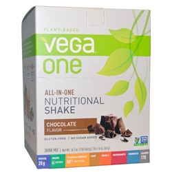 Vega, Vega One, комплексный питательный коктейль, шоколад, 10 пакетиков, 1,6 унции (46 г) каждый