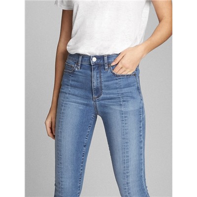 Super High Rise True Skinny Ankle Jeans with Seam Detail