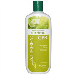 Aubrey Organics, Балансирующий шампунь с GPB и протеином, Питательный заряд, для нормальных волос, 11 жидких унции (325 мл)
