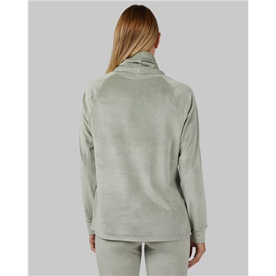 WOMEN'S SOFT VELOUR FUNNEL NECK TOP