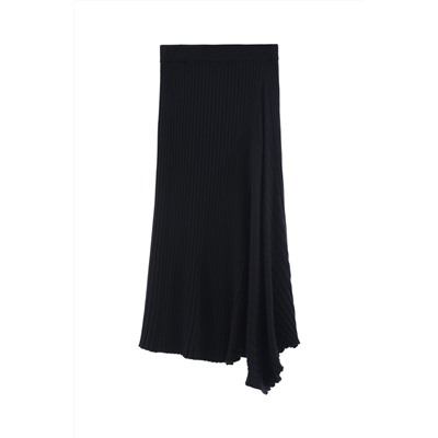 Falda midi Negro