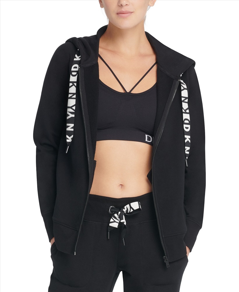 dkny sport logo zip hoodie