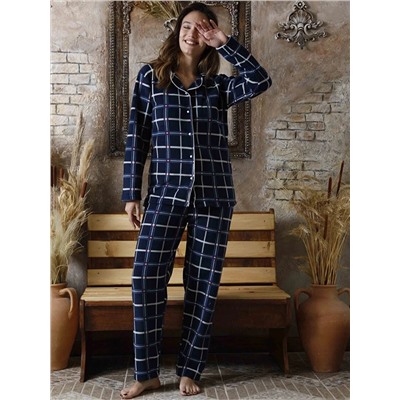 SUDE HOME WEAR Gömlek Yaka Kadın Pijama Takımı, SUDE                                            
                                            Gömlek Yaka Kadın Pijama Takımı