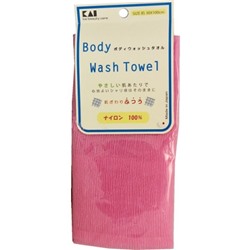 KAI Мочалка для тела Body Wash Towel средней жесткости, нейлон, розовая, в форме шарфа 30*100см