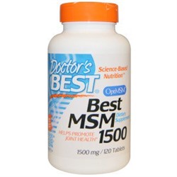 Doctor's Best, Best MSM 1500 (метилсульфонилметан), 1500 мг, 120 таблеток