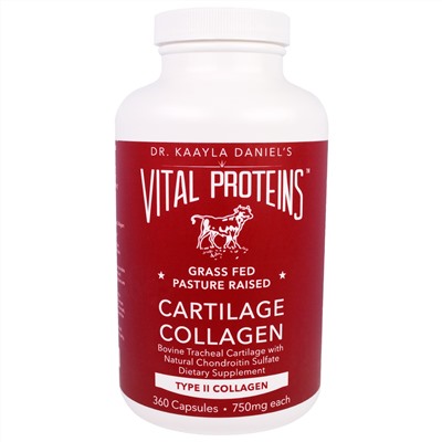 Vital Proteins, Коллаген сухожилий от Dr. Kaayla Daniels, коллаген II типа, 750 мг, 360 капсул