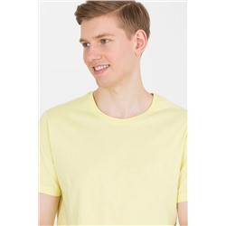 Erkek Açık Sarı Basic Bisiklet Yaka Tişört