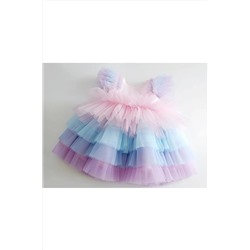 GNL BUTİK Kız Çocuk Renkli Tütü Elbise TTREAY203