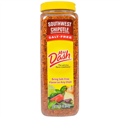 Mrs. Dash, Смесь приправ с сушеными перцами халапено с Юго-Запада, без соли, 21 унция (595 г)