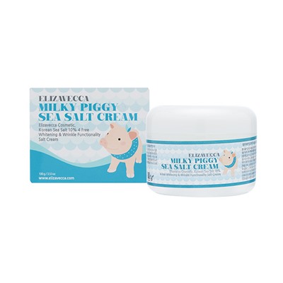 Elizavecca MILKY PIGGY SEA SALT CREAM Крем для лица осветляющий антивозрастной с морской солью 100г