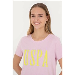 U.S. Polo Assn., Kadın Pembe Bisiklet Yaka Tişört 50285843-VR041